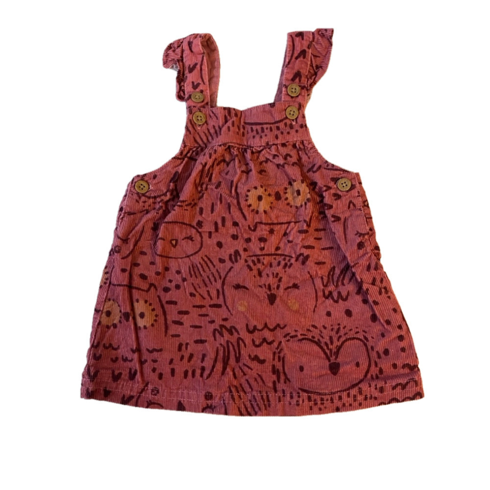 Baby Girl Carter's pinafore 6M Pink Corduroy Owl Print
